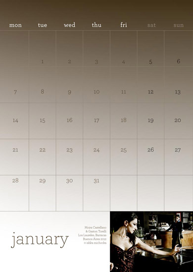 Ishka Michocka Tango Calendar 2013 January days